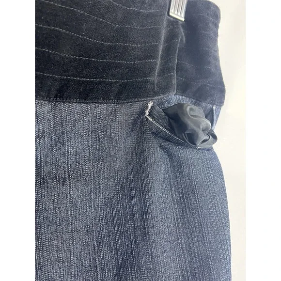 WXRLD Y2K Bareback Jeans 5/6 Flare Dark Wash Textured Waistband Indie Sleaze - Picture 7 of 15